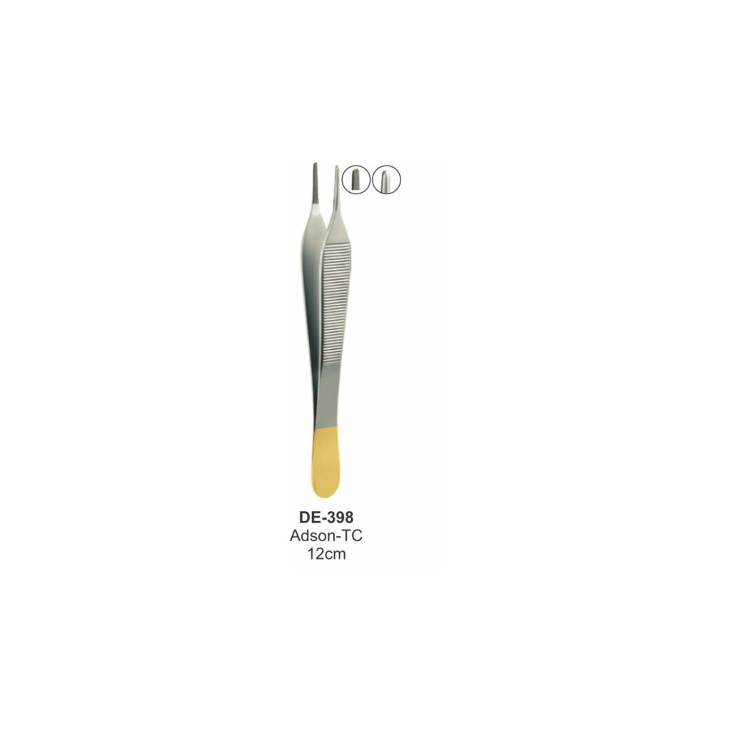 Adson-pincet 12 cm, hardmetalen inzetstukken (TC)