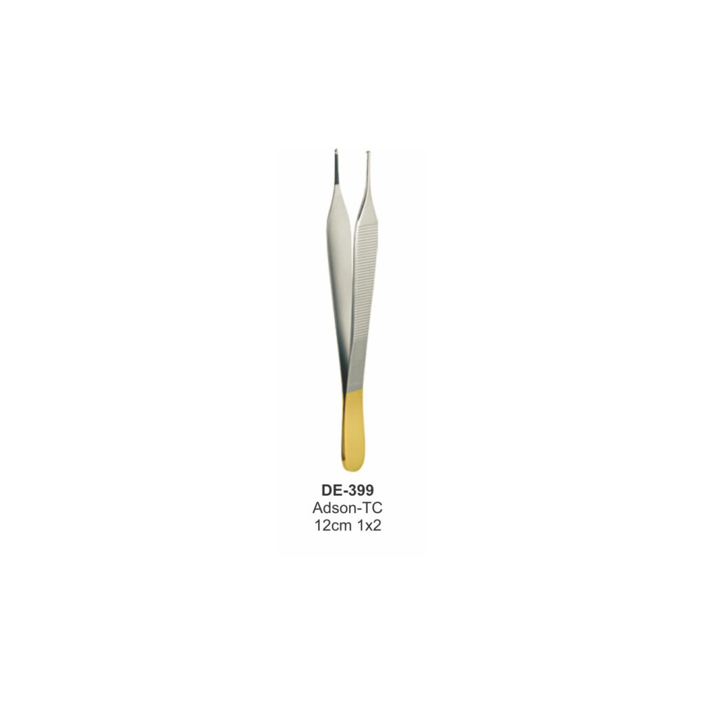 Adson-pincet 1x2, 12 cm, hardmetalen inzetstukken (TC)