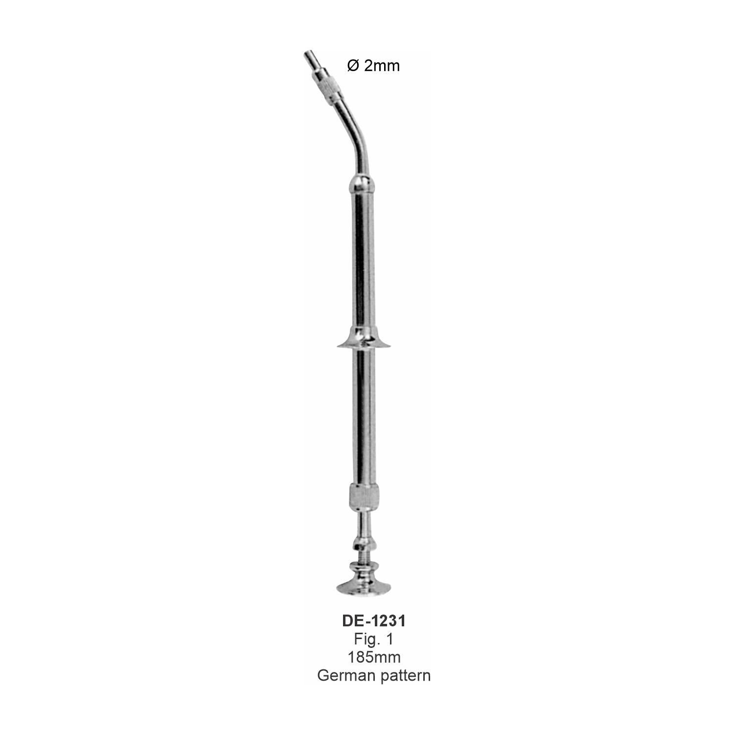Amalgaampistool fig. 1, Duits model, 185 mm