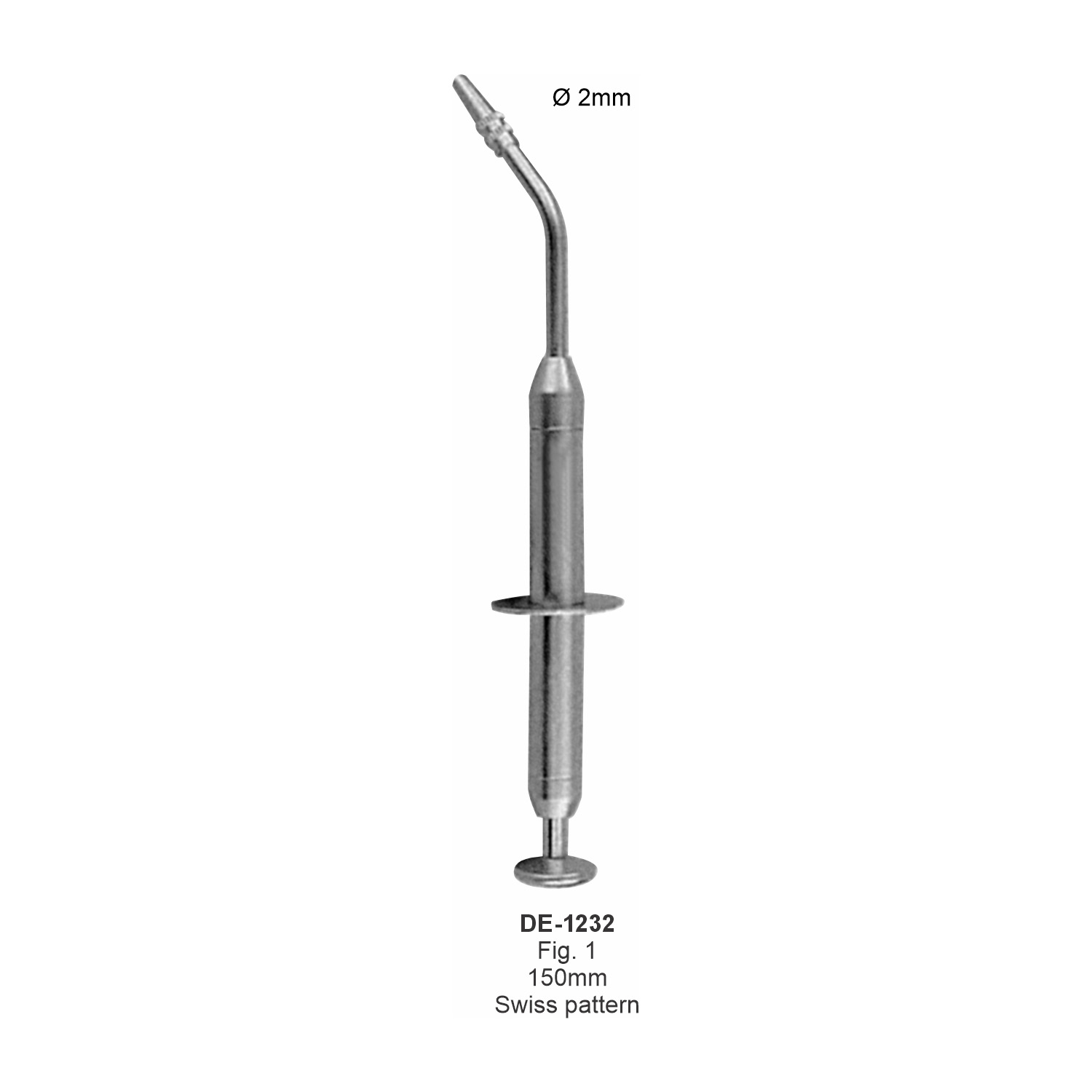 Amalgaampistool fig. 1, Zwitsers model, 150 mm