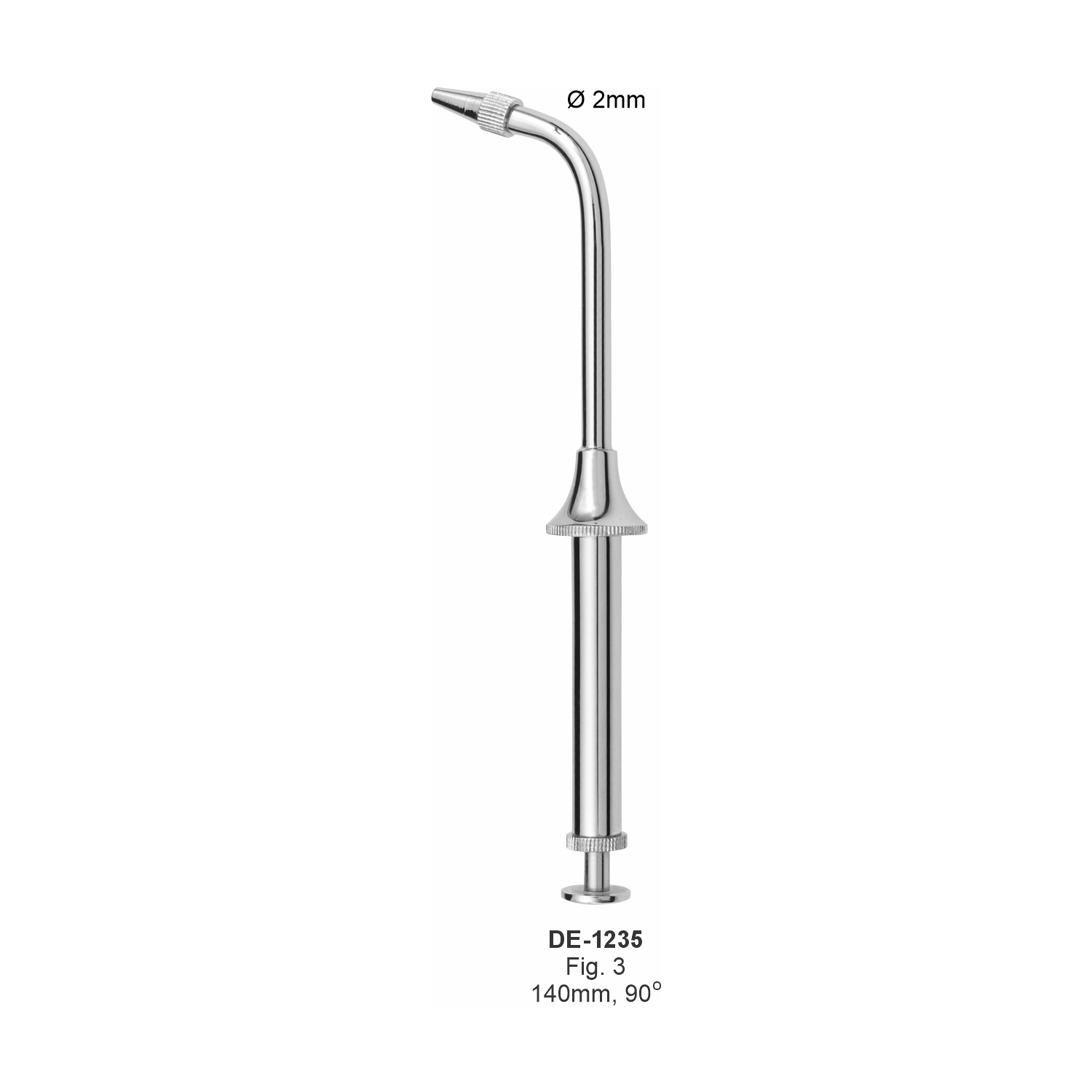 Amalgaampistool fig. 3, 90° gehoekt, 140 mm