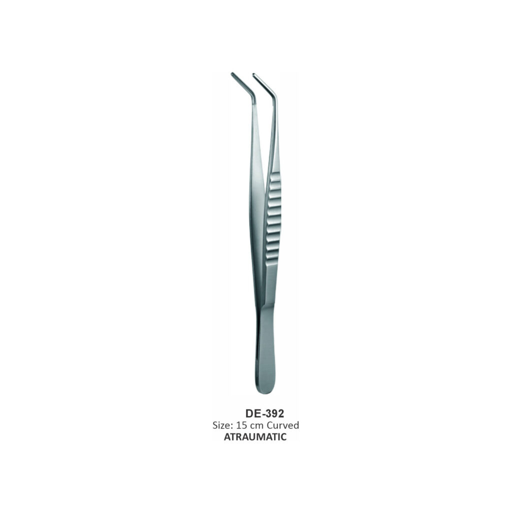 Atraumatisch pincet 15 cm, gebogen