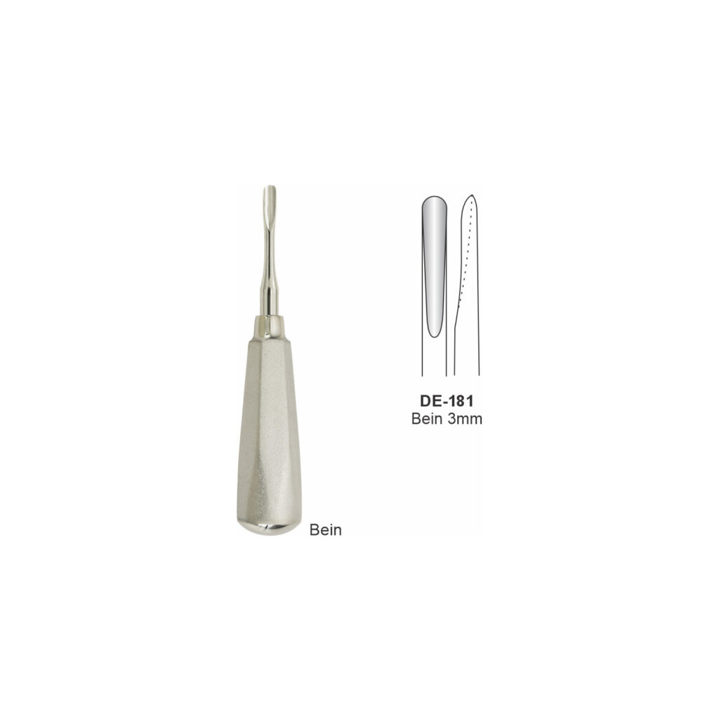 Bein-wortelheffer 3 mm, breed handvat