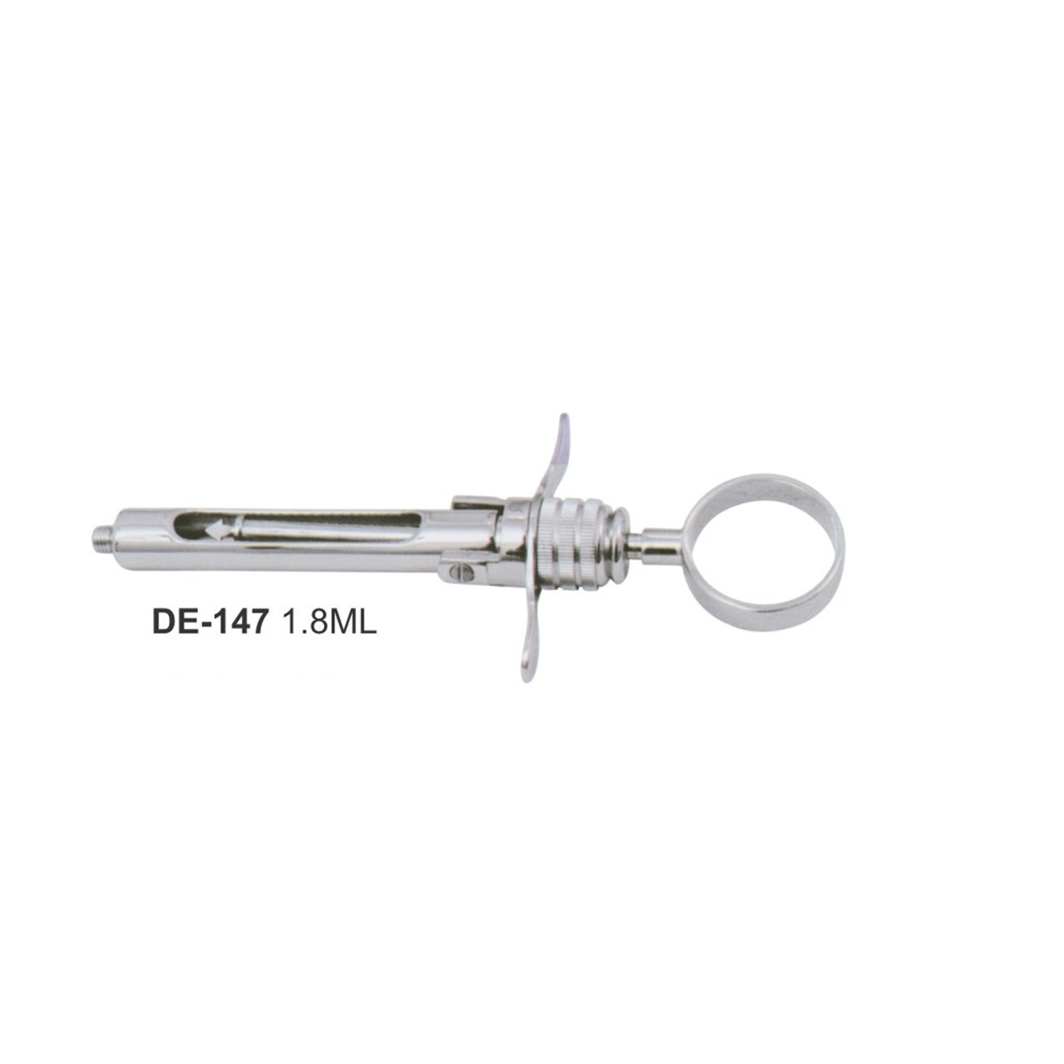 Carpulespuit met duimring en vingersteunen, 1,8 ml
