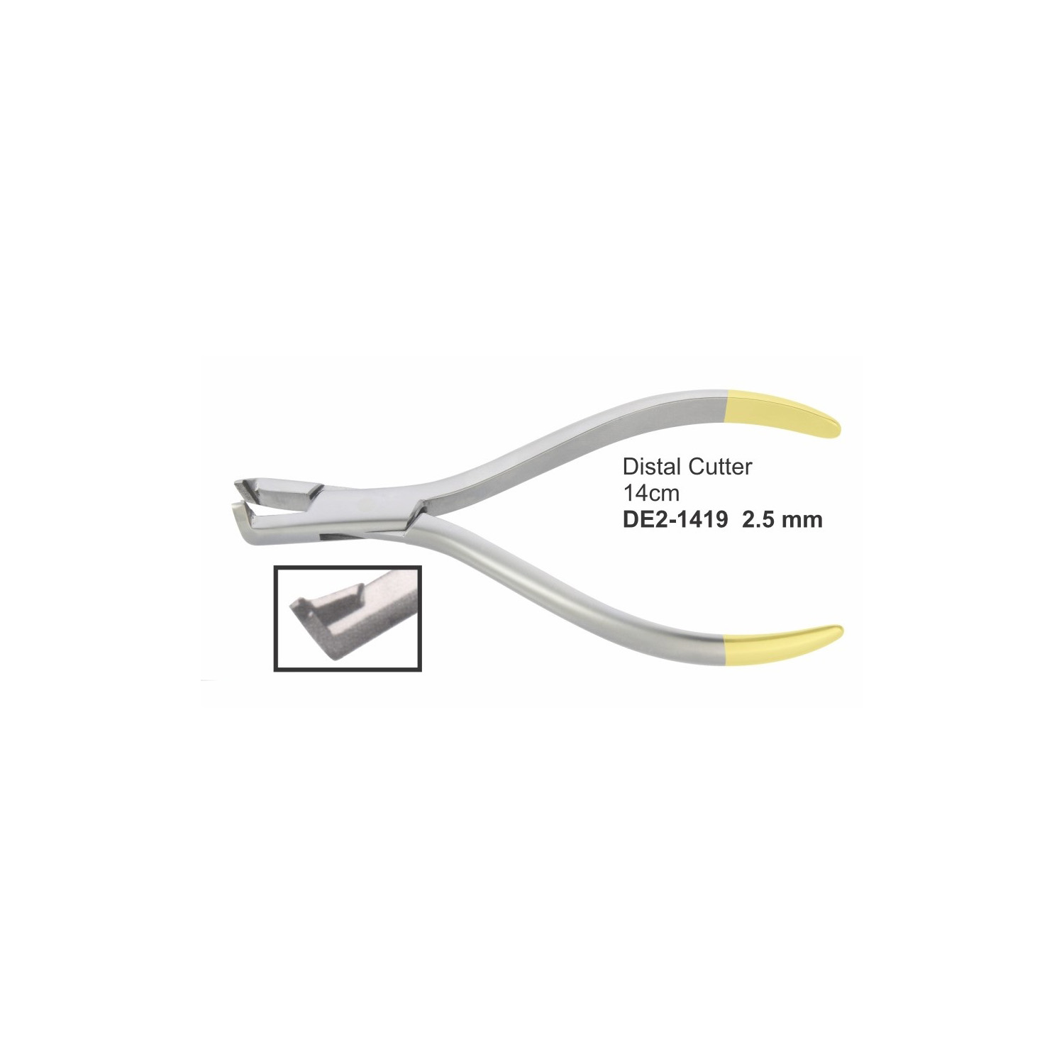 Distale eindknipper 2,5 mm, lengte 14 cm, hardmetalen inzetstukken (TC)