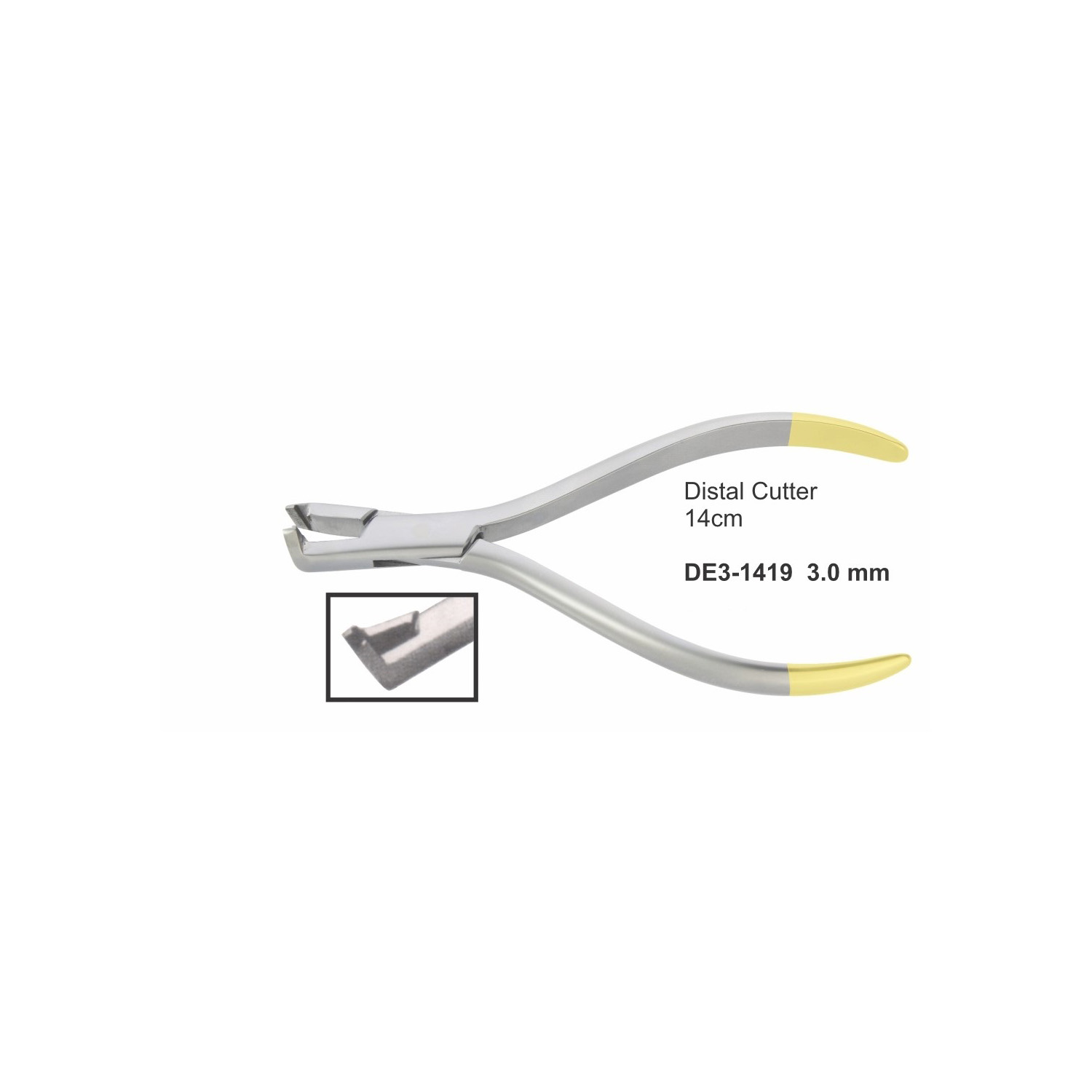 Distale eindknipper 3 mm, lengte 14 cm, hardmetalen inzetstukken (TC)