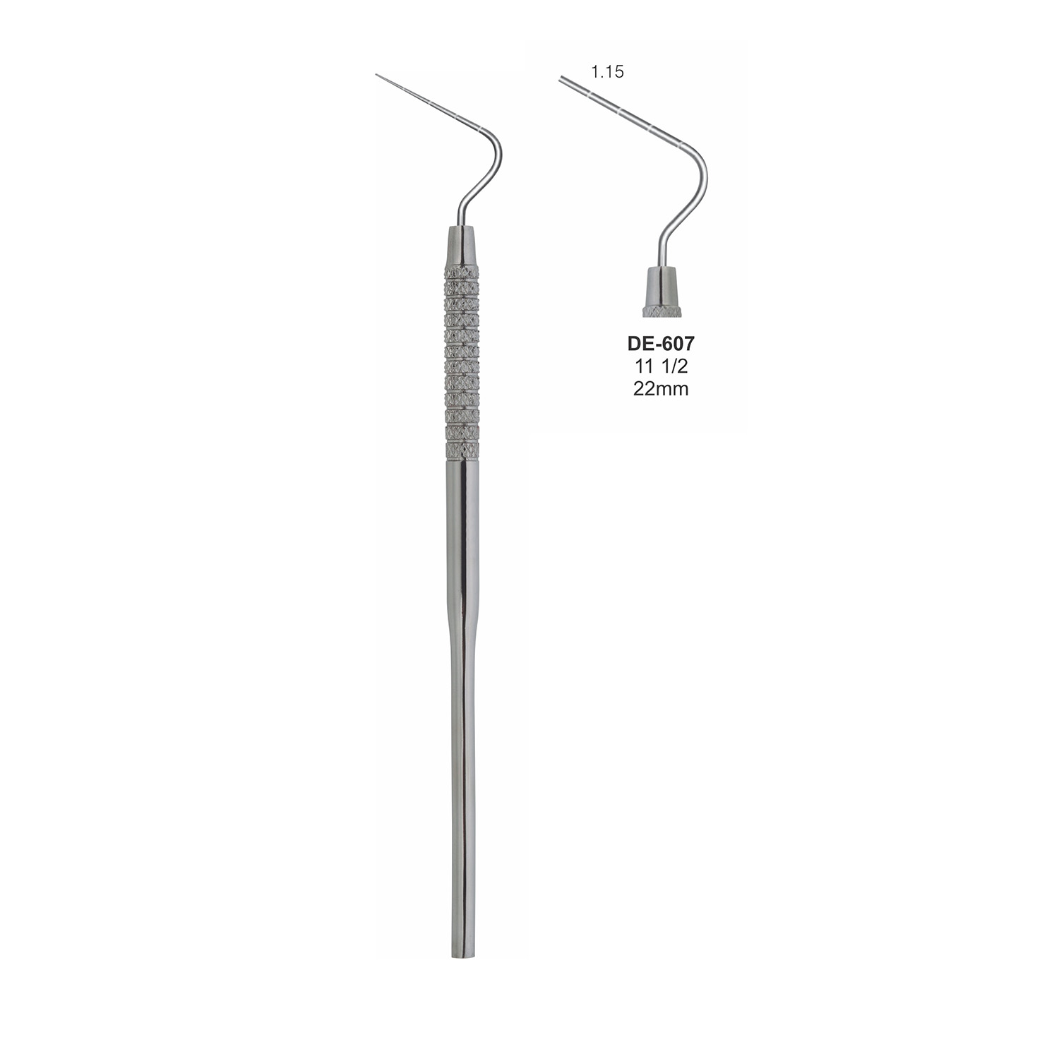 Endodontische sonde posterieur 11½, 22 mm