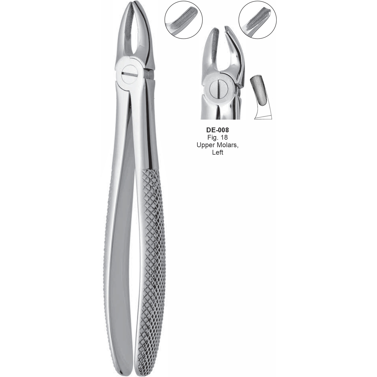 Extractietang molaren boven, links, fig. 18