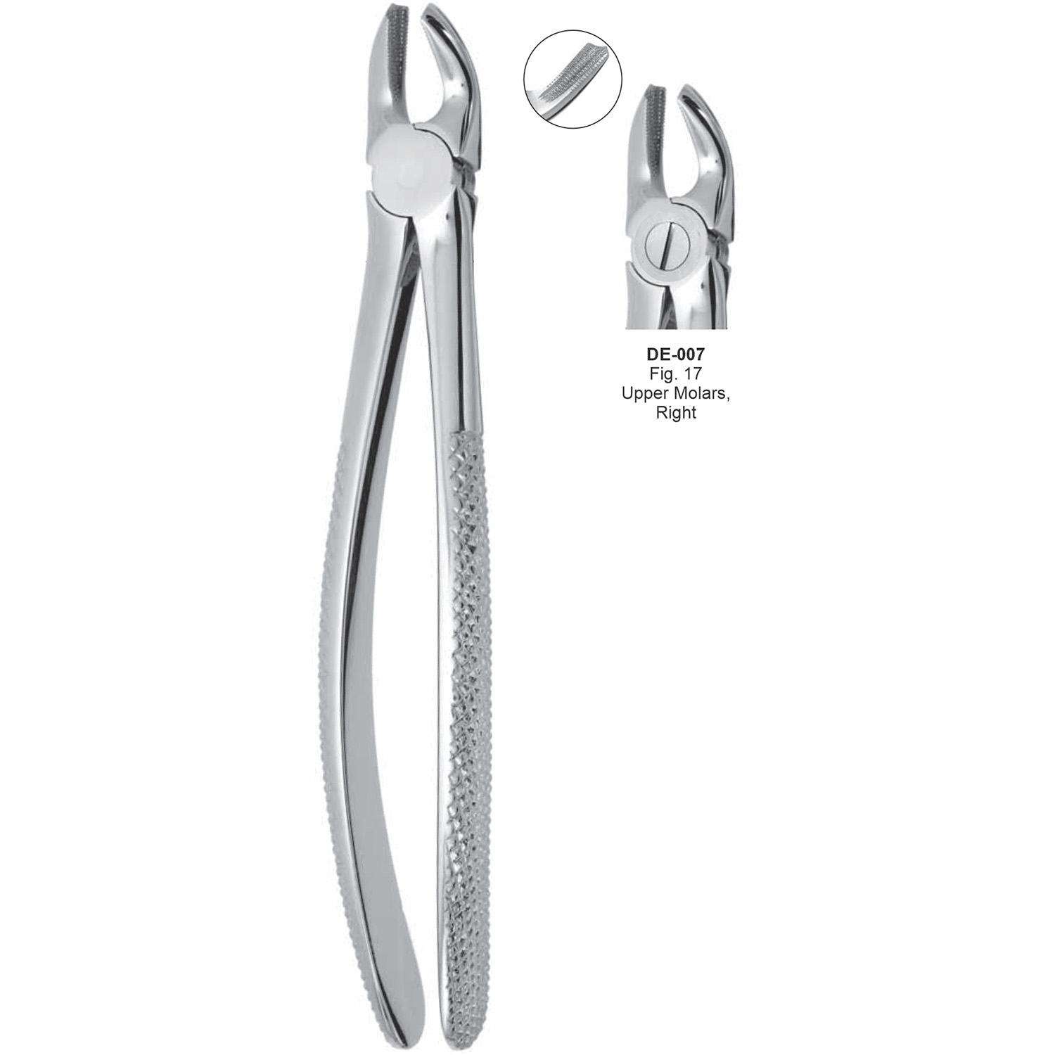 Extractietang molaren boven, rechts, fig. 17