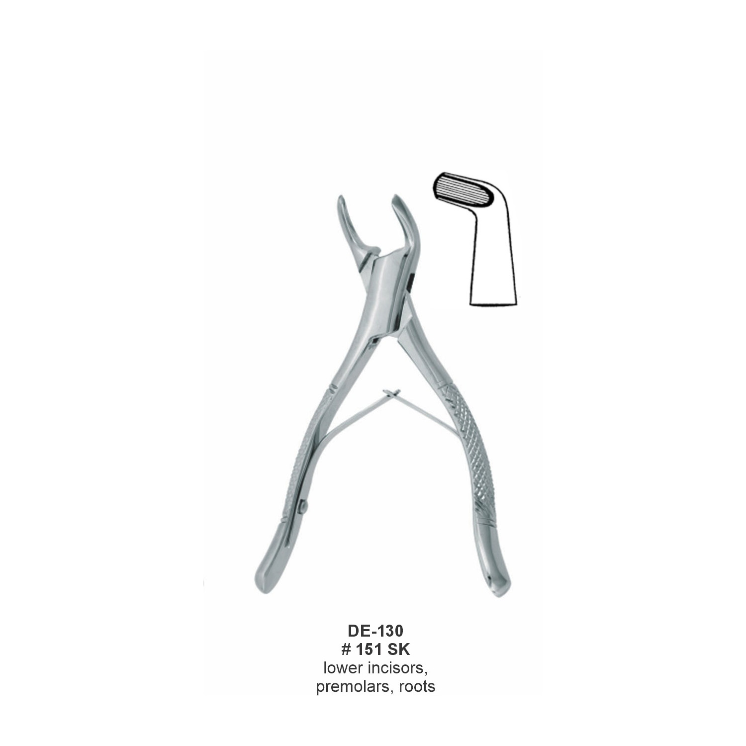 Extractietang snijtanden, premolaren en wortels onder, fig. 151SK