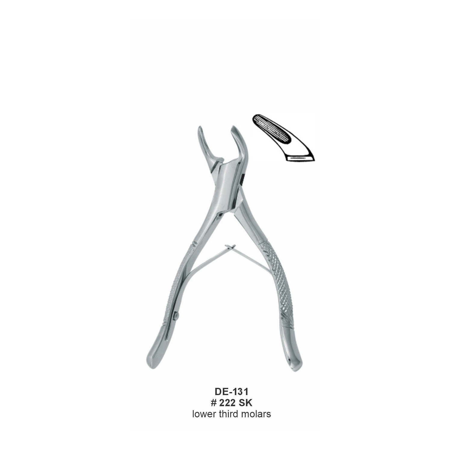 Extractietang verstandskiezen onder, fig. 222SK