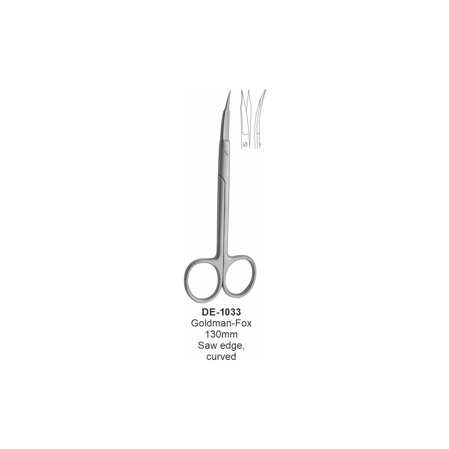 Goldman-Fox-schaar 130 mm, gebogen
