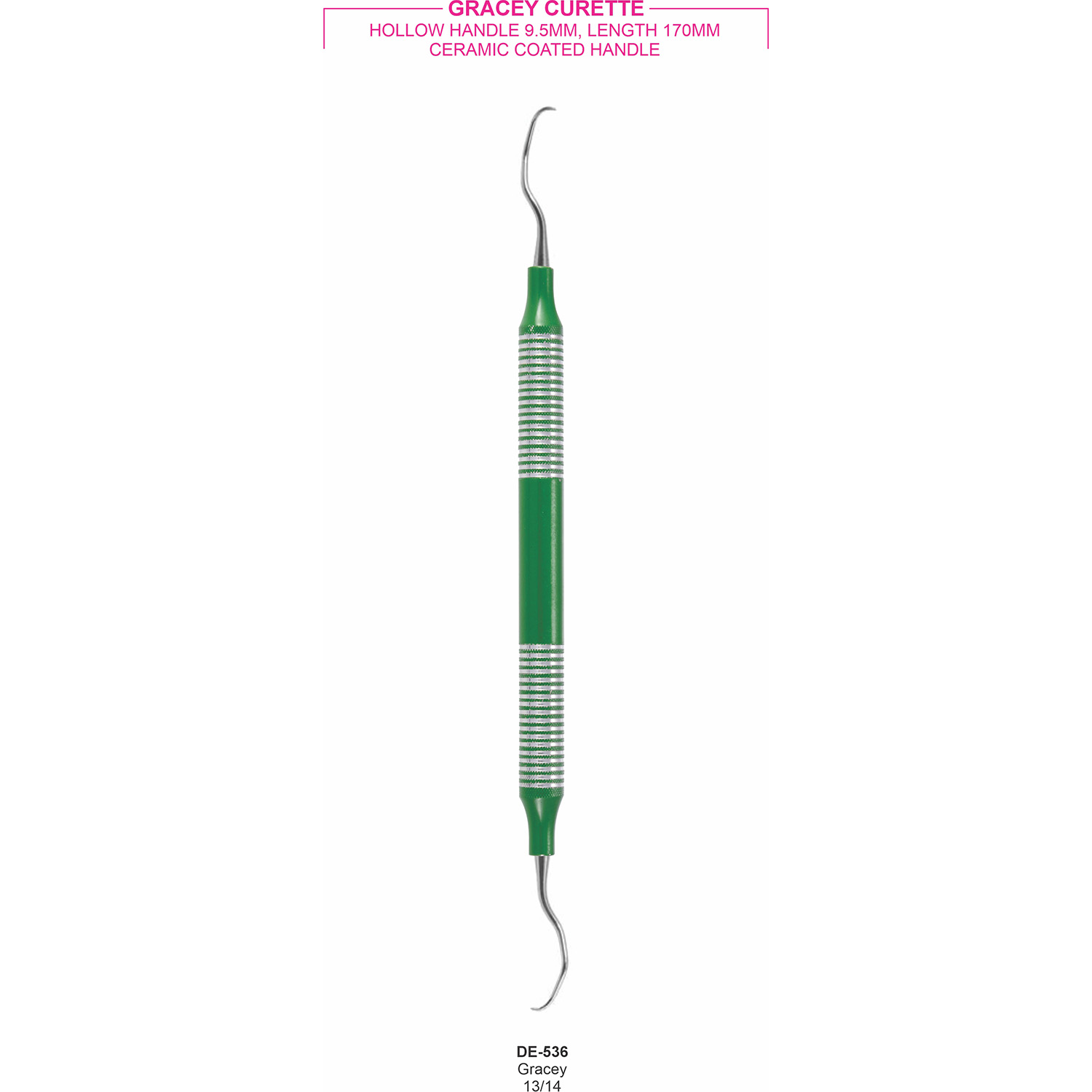 Gracey-curette 13/14, gekleurd hol handvat 9,5 mm, 170 mm