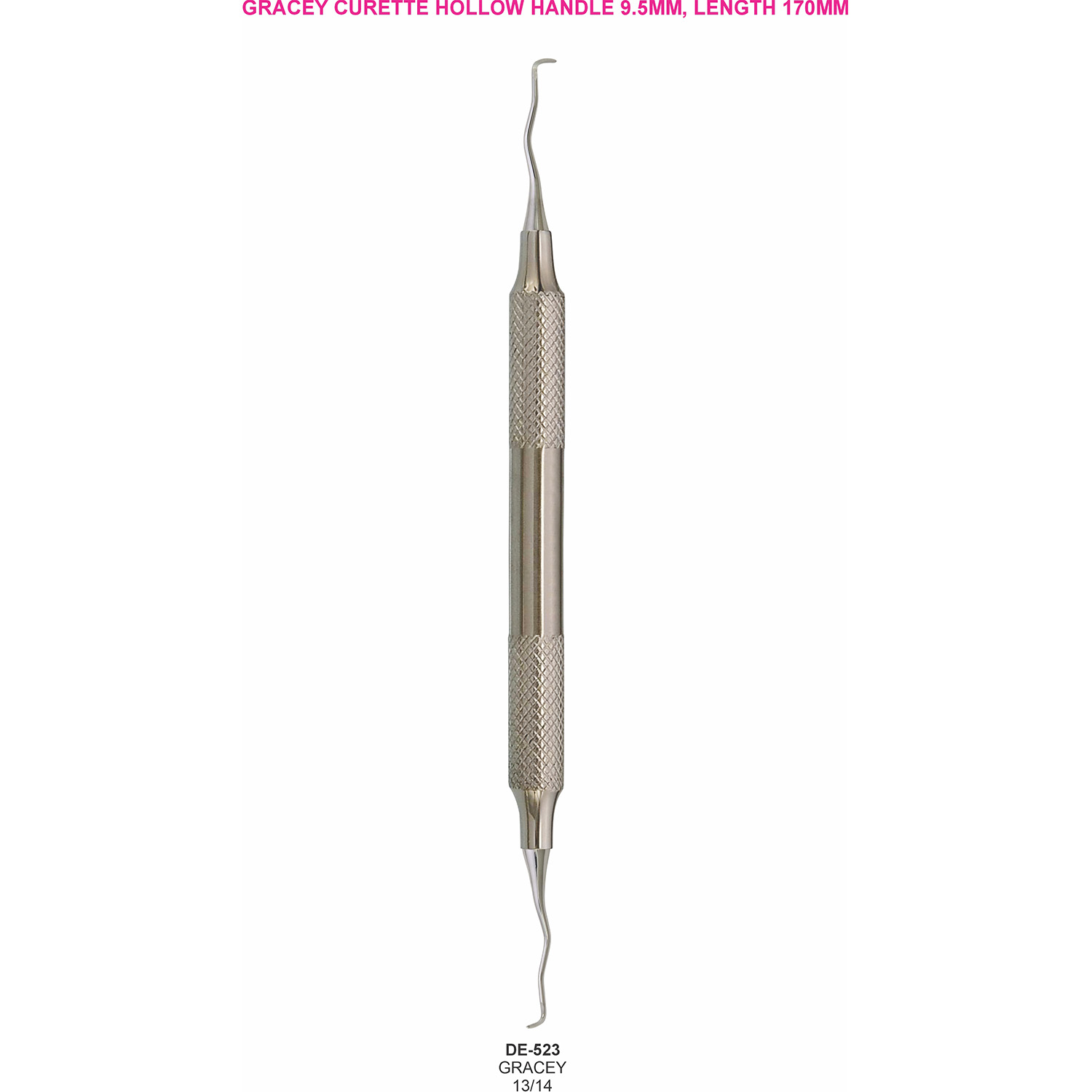 Gracey-curette 13/14, hol handvat 9,5 mm, 170 mm
