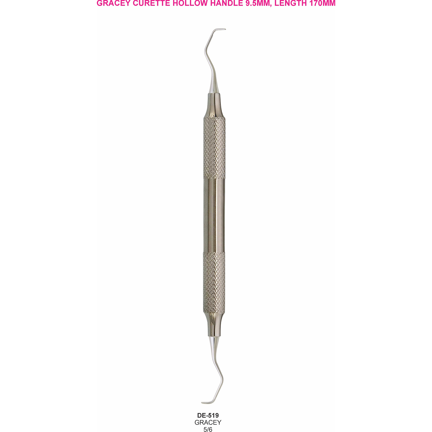Gracey-curette 5/6, hol handvat 9,5 mm, 170 mm