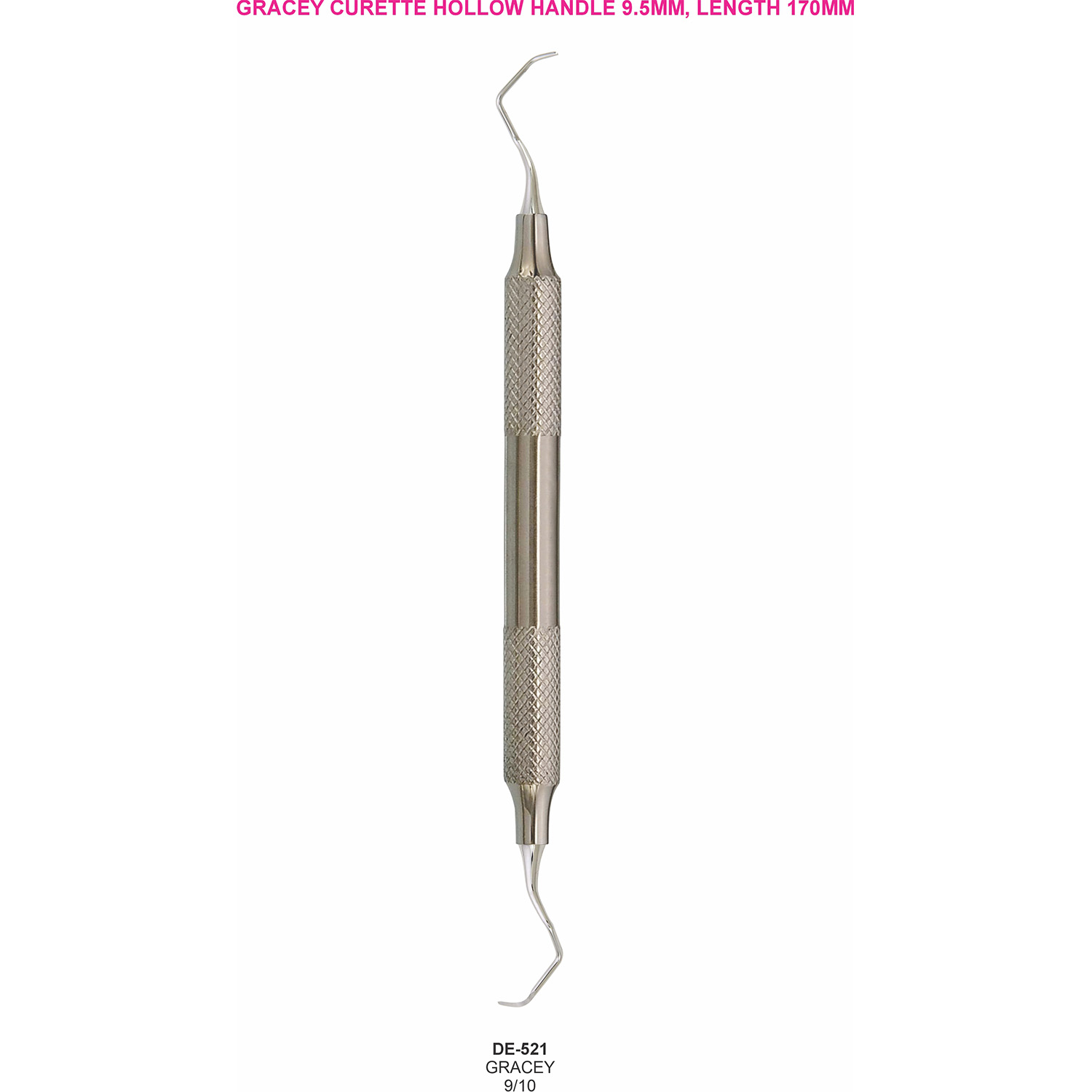 Gracey-curette 9/10, hol handvat 9,5 mm, 170 mm