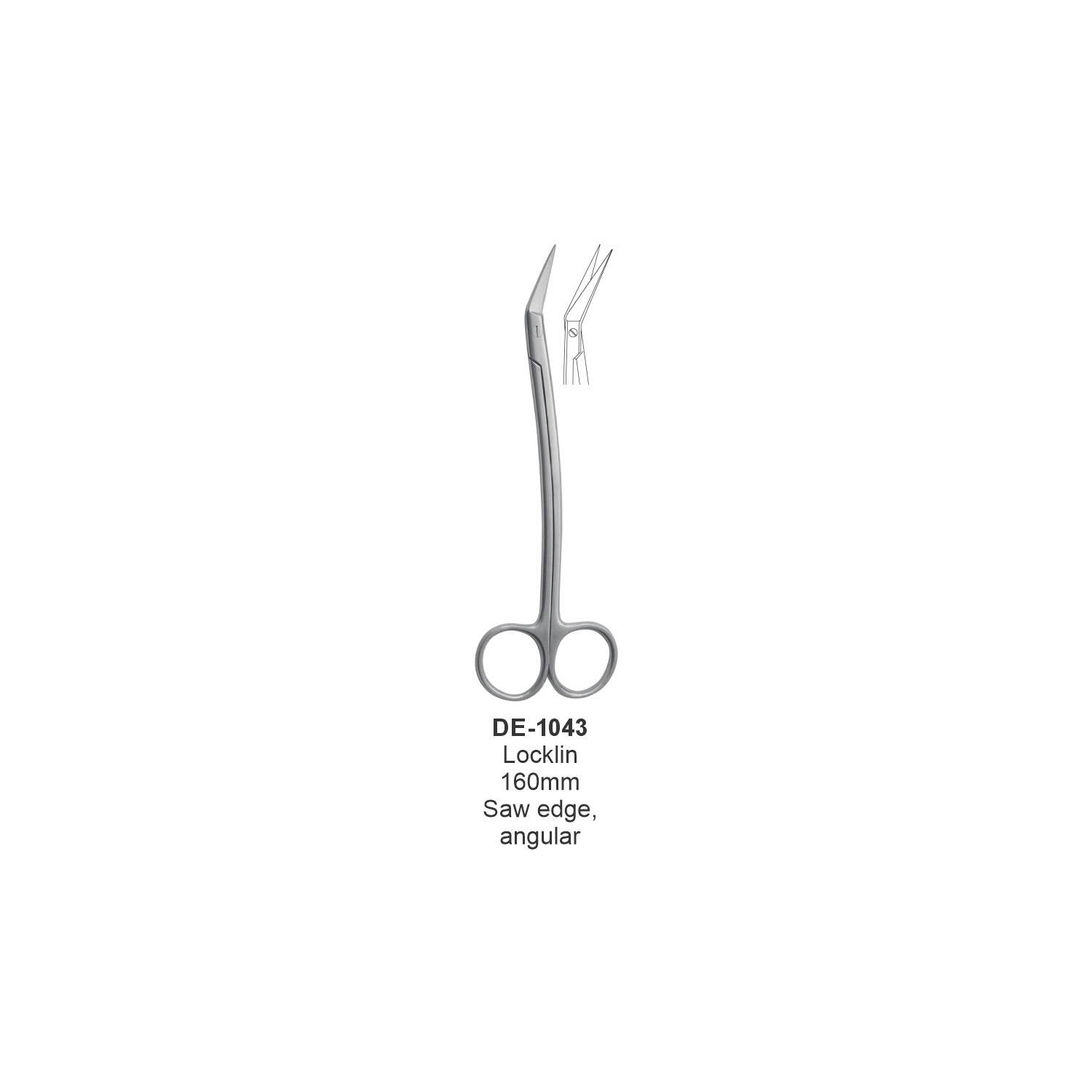 Locklin-schaar 160 mm, gehoekt, S-vormig gebogen