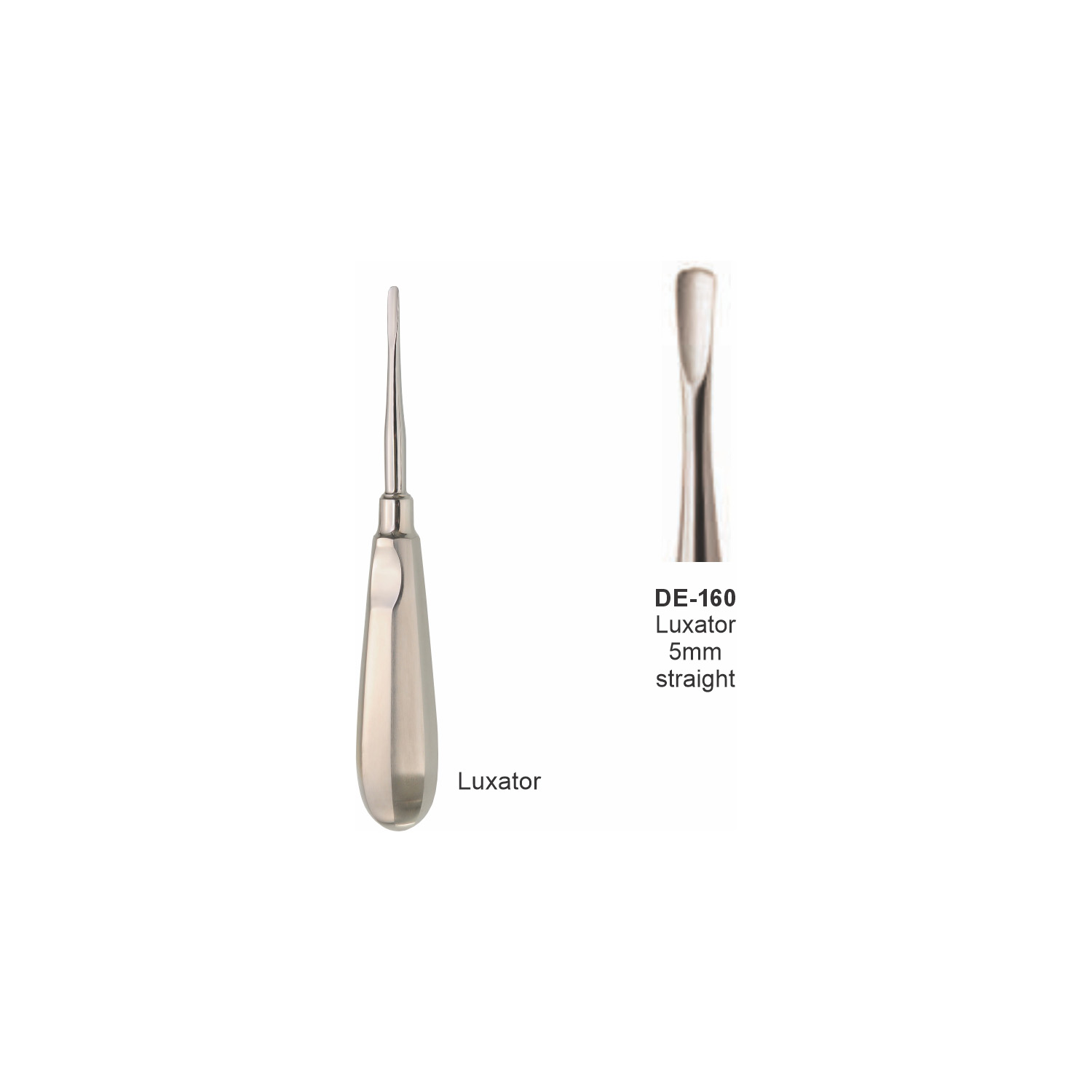 Luxator 5 mm, recht, slank handvat
