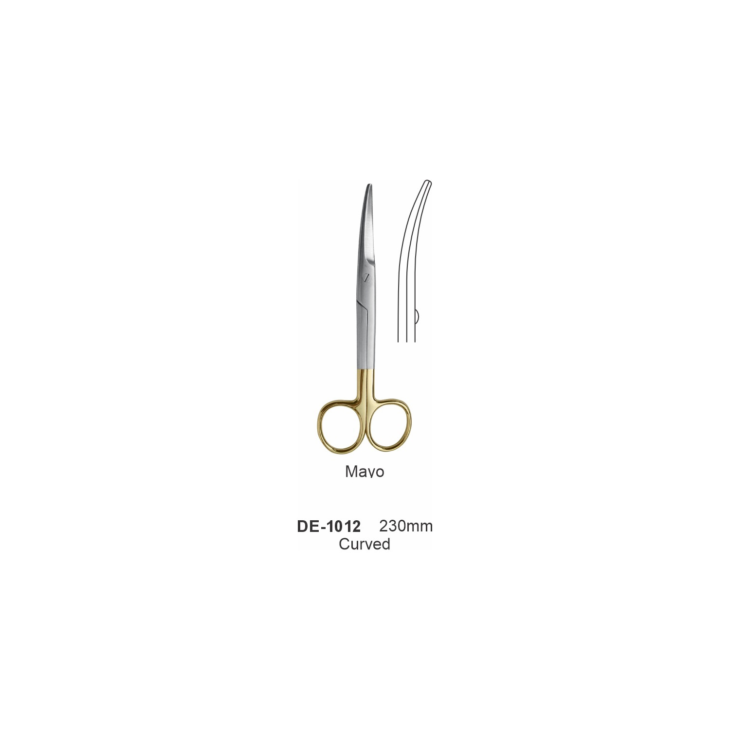 Mayo-schaar 230 mm, gebogen, hardmetalen inzetstukken (TC)