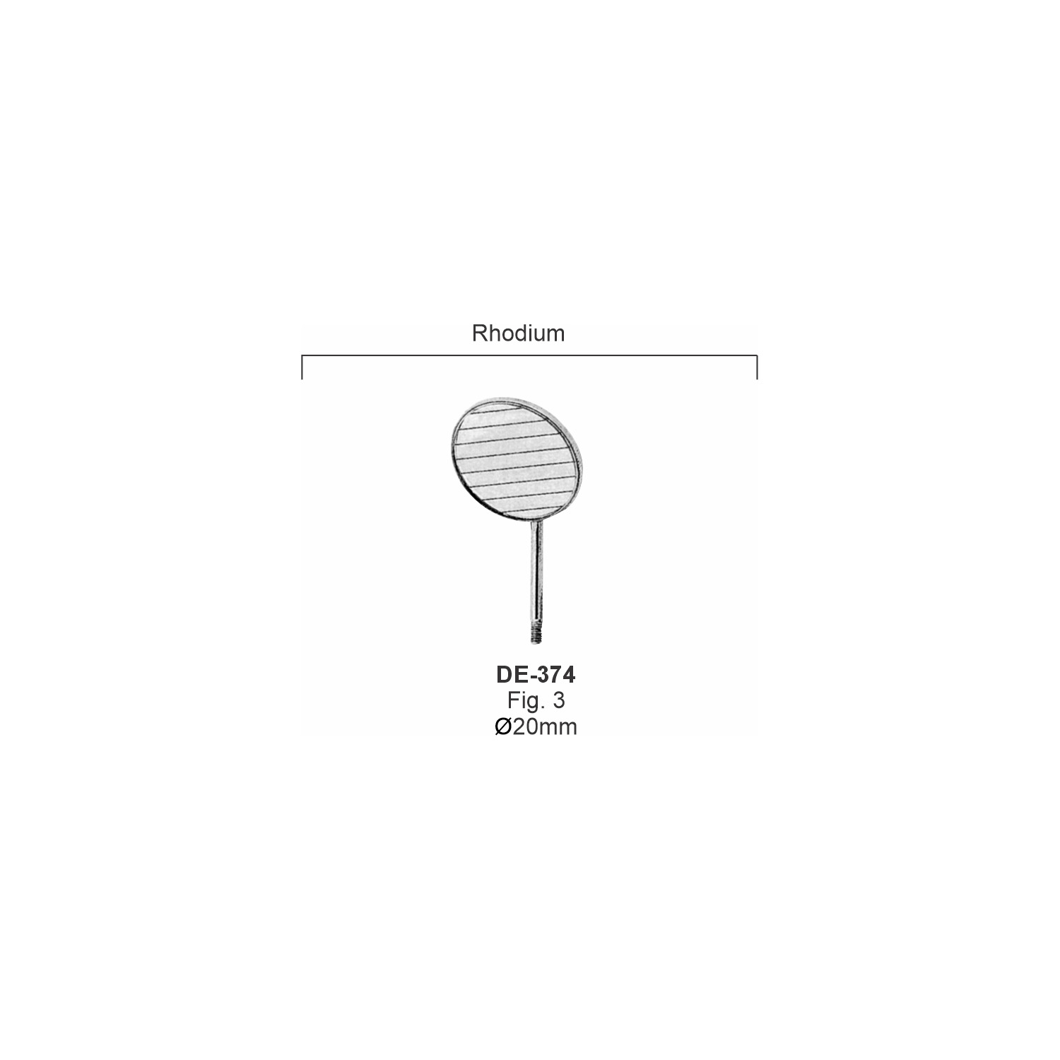 Mondspiegel fig. 3, 20 mm, rhodium