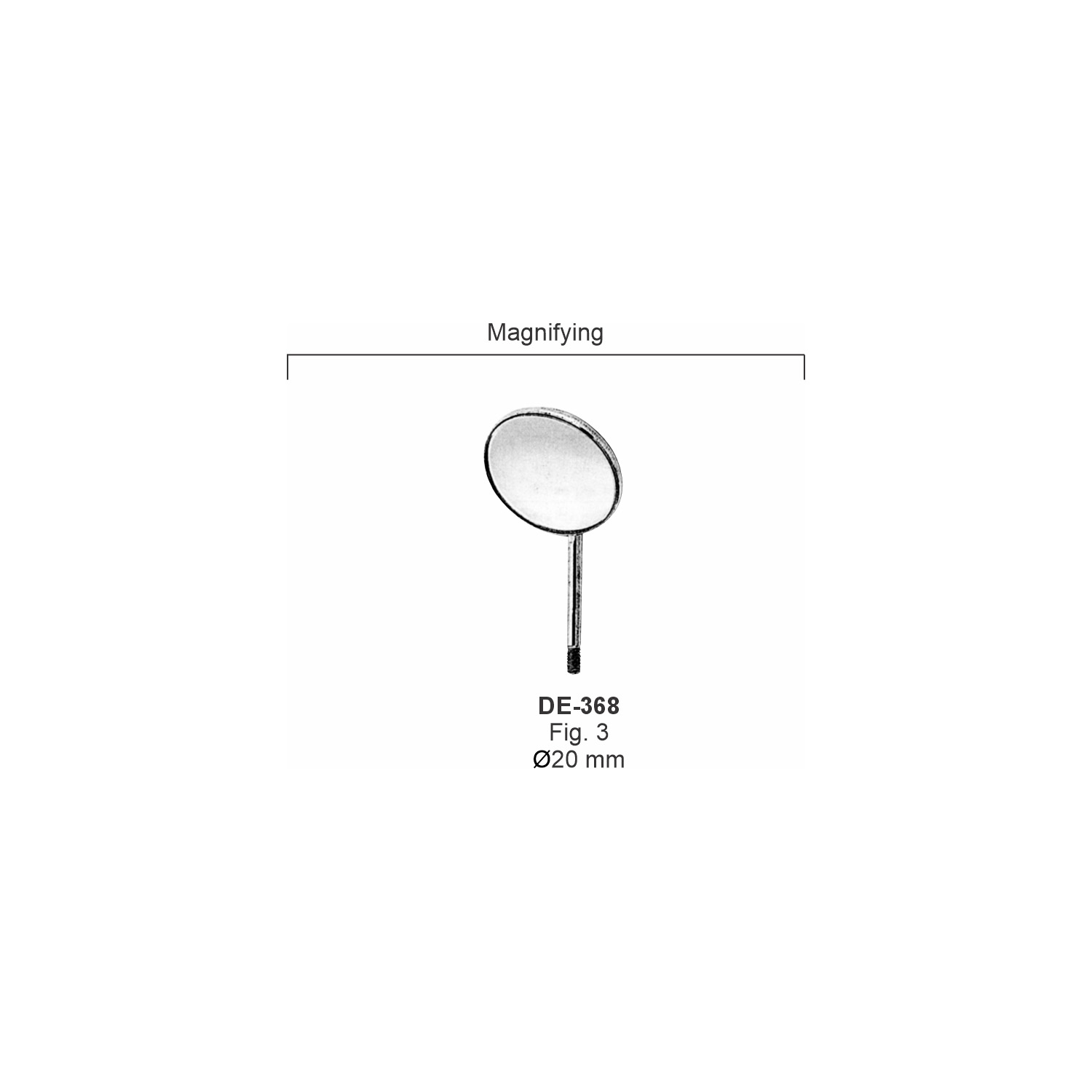 Mondspiegel fig. 3, 20 mm, vergrotend