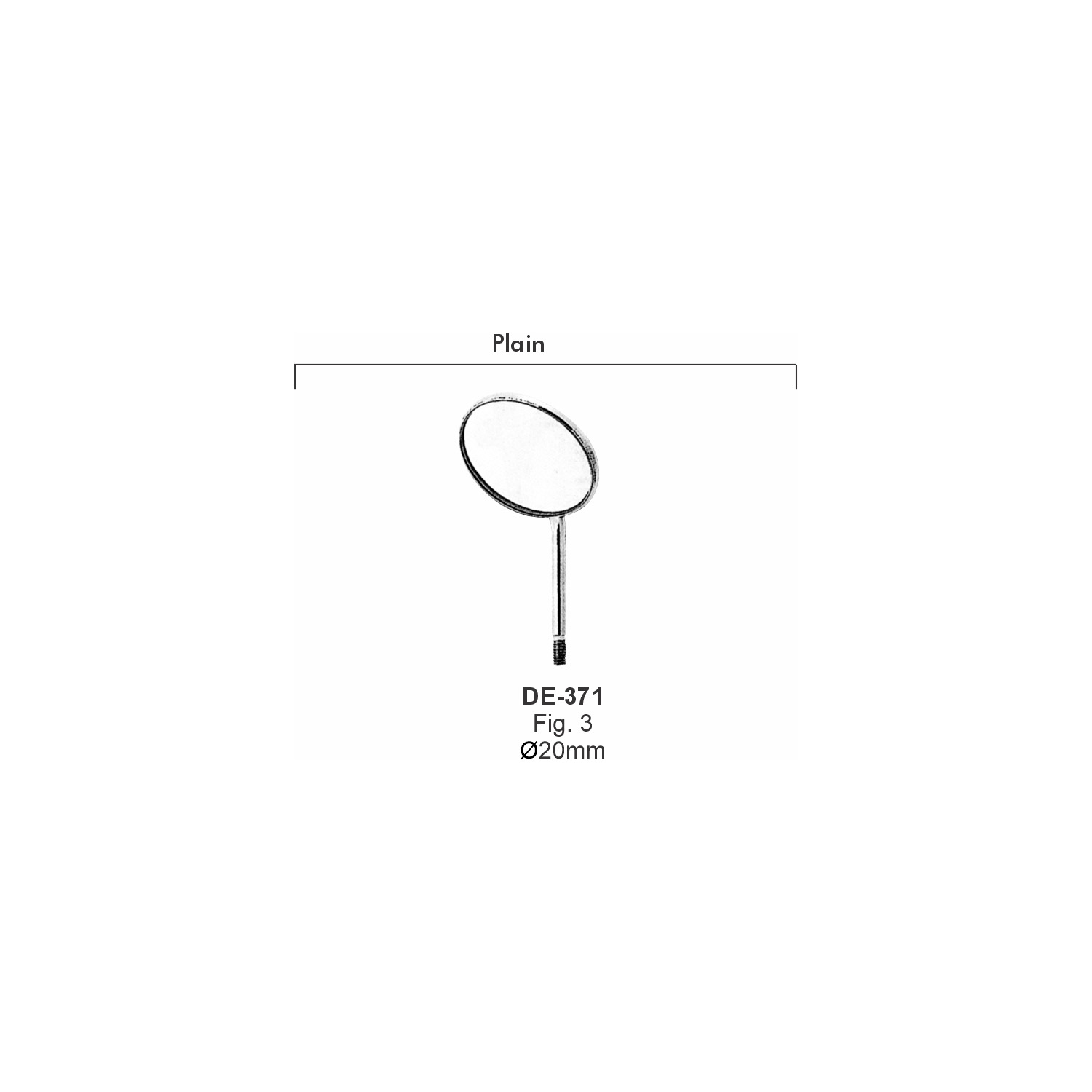 Mondspiegel fig. 3, 20 mm, vlak