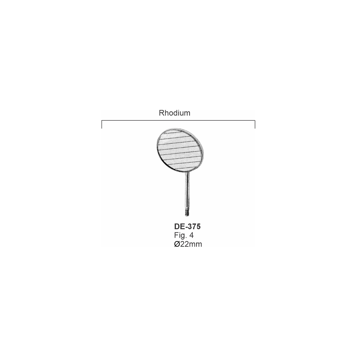 Mondspiegel fig. 4, 22 mm, rhodium
