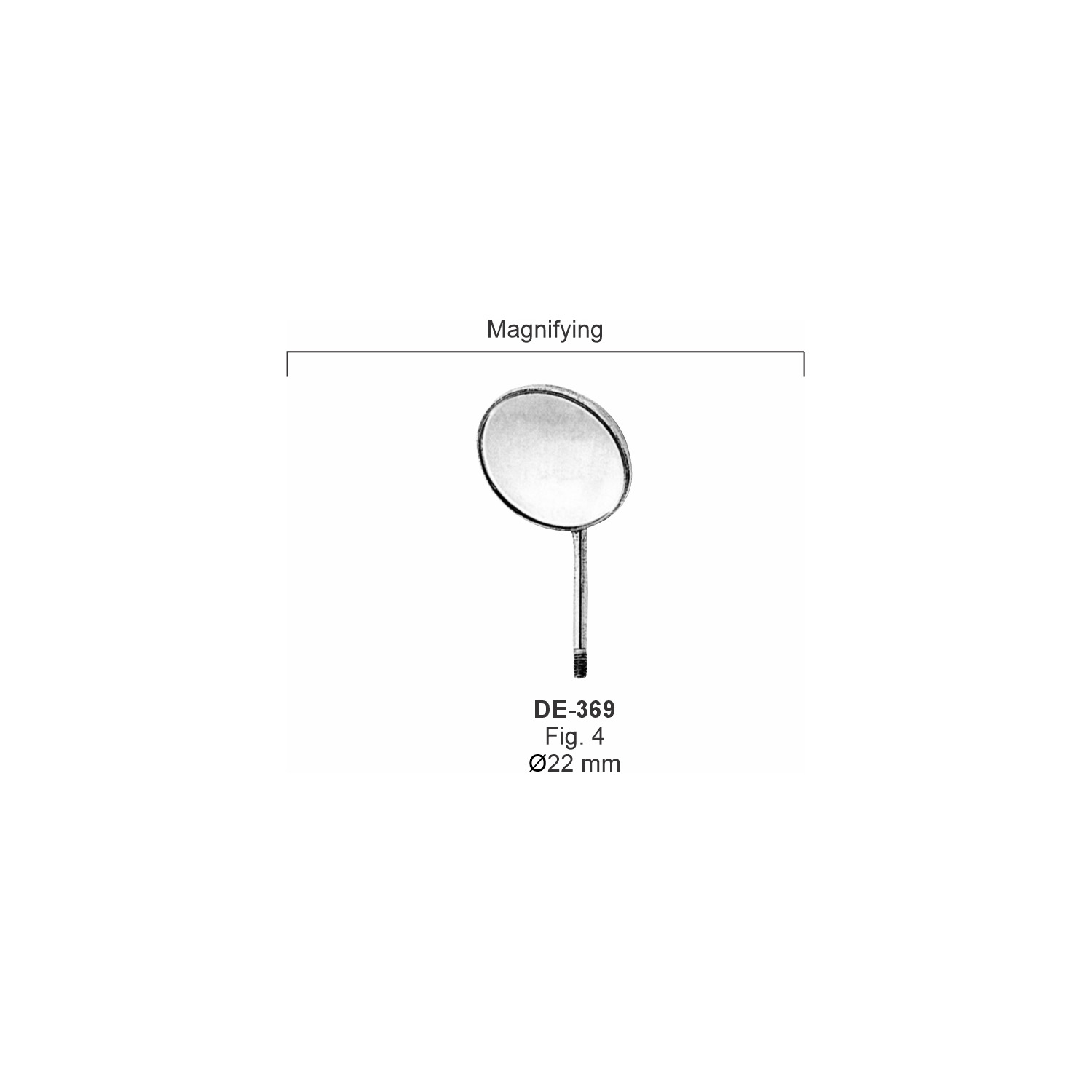 Mondspiegel fig. 4, 22 mm, vergrotend