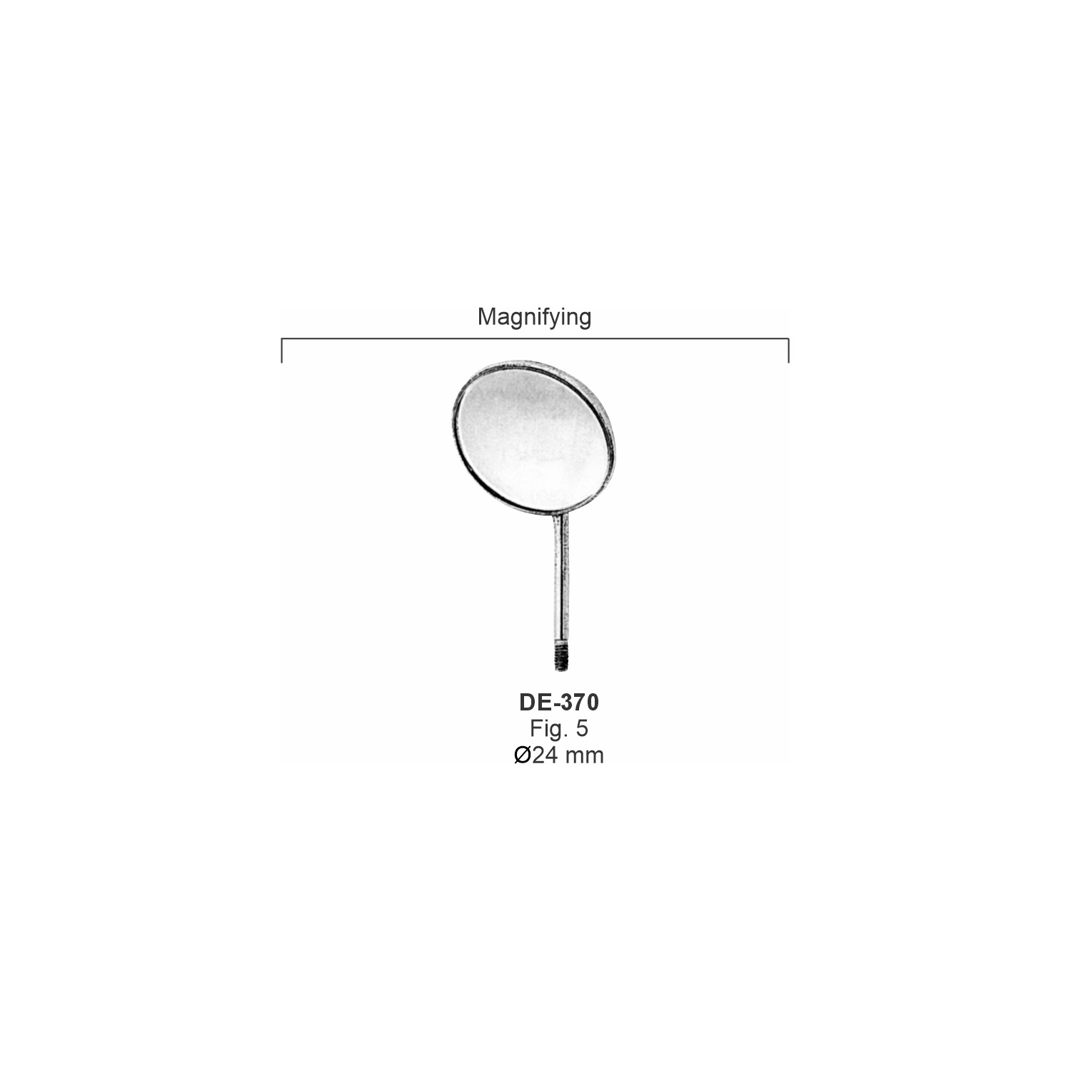 Mondspiegel fig. 5, 24 mm, vergrotend
