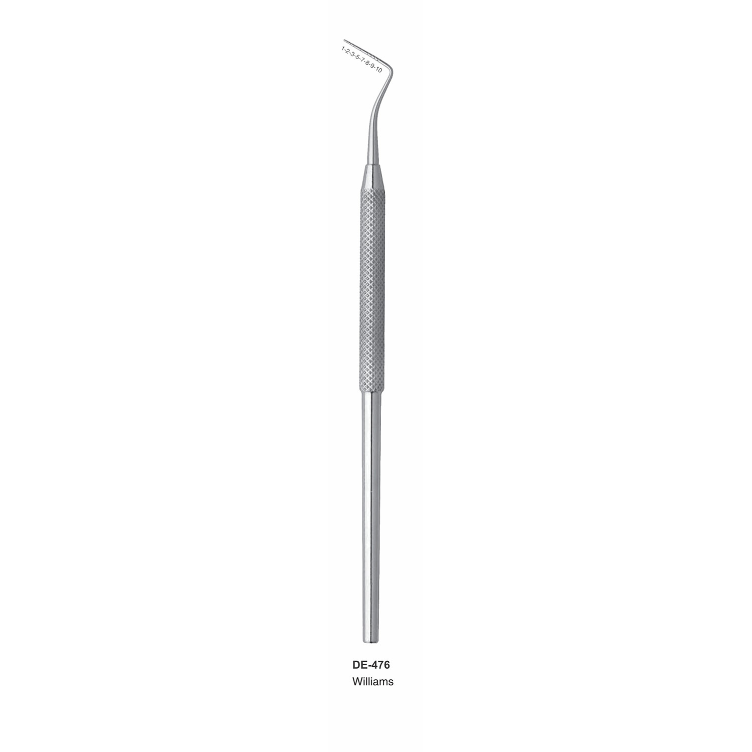 Parodontale sonde Williams, massief handvat 6 mm, 150 mm