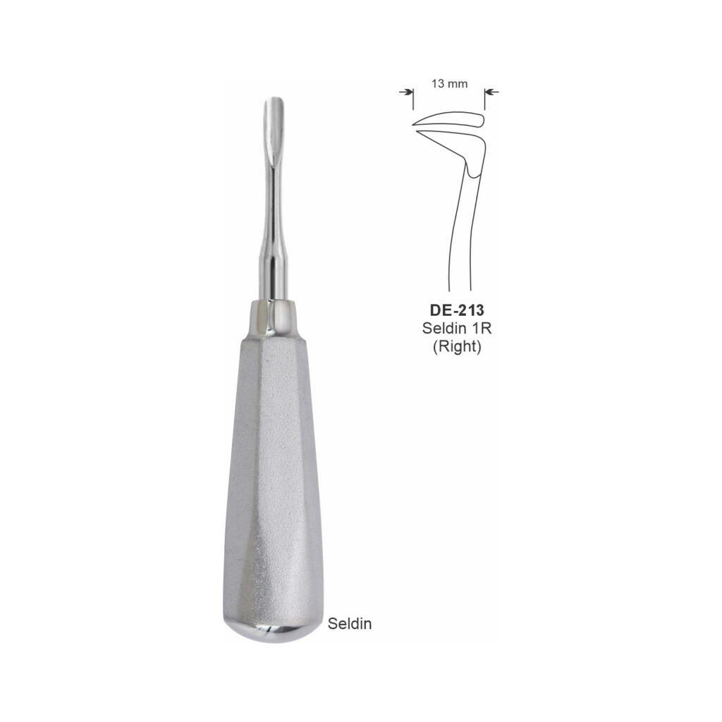 Seldin-wortelheffer 1R rechts, 13 mm, breed handvat