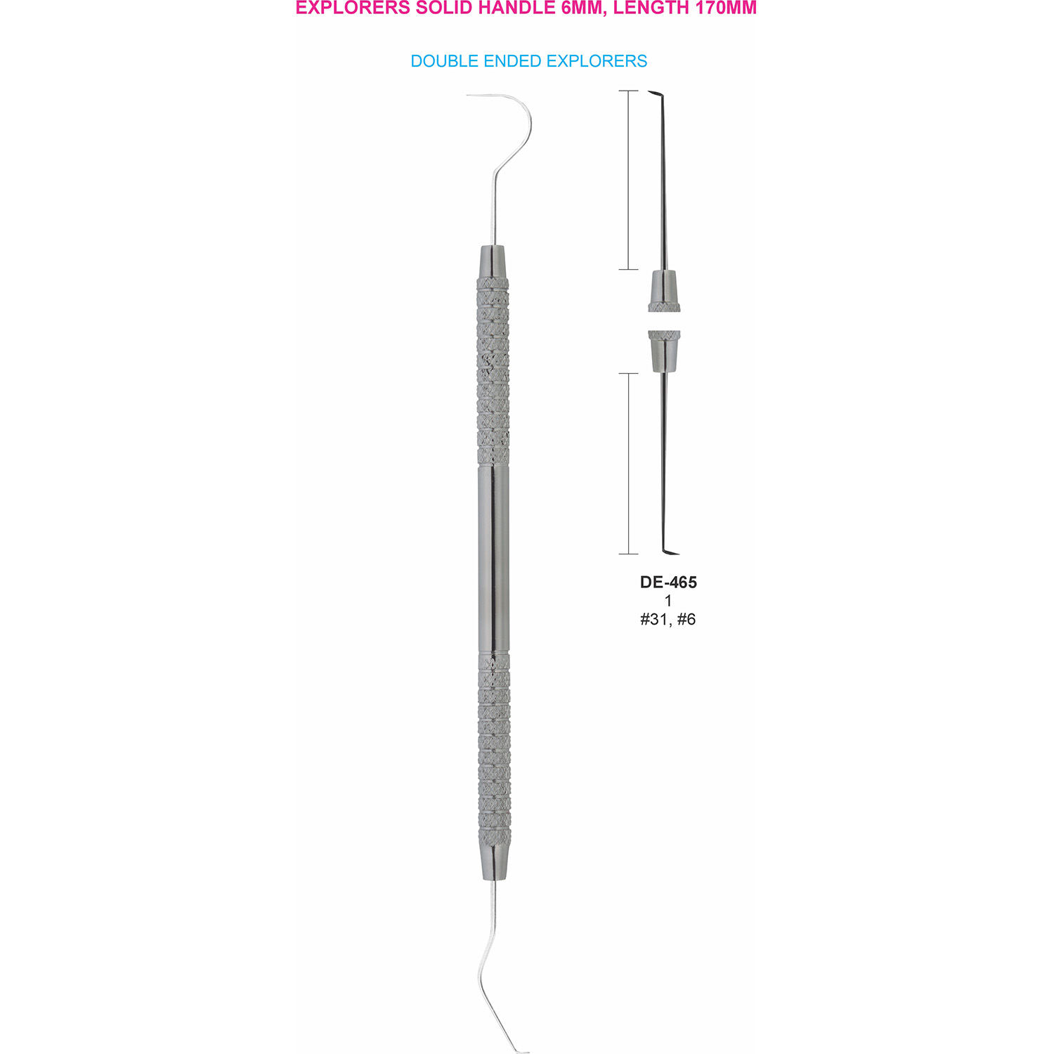 Sonde 1 #31, #6, massief handvat 6 mm, 170 mm