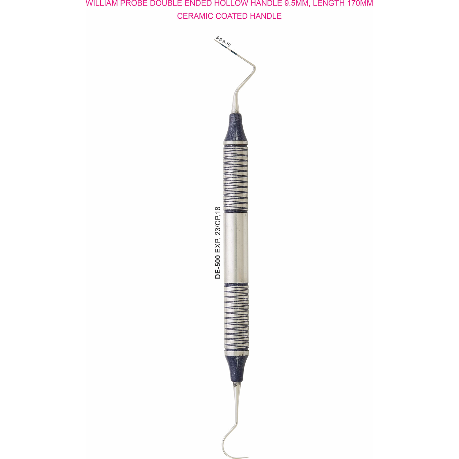 Sonde dubbelzijdig 23/CP-18, gekleurd hol handvat 9,5 mm, 170 mm
