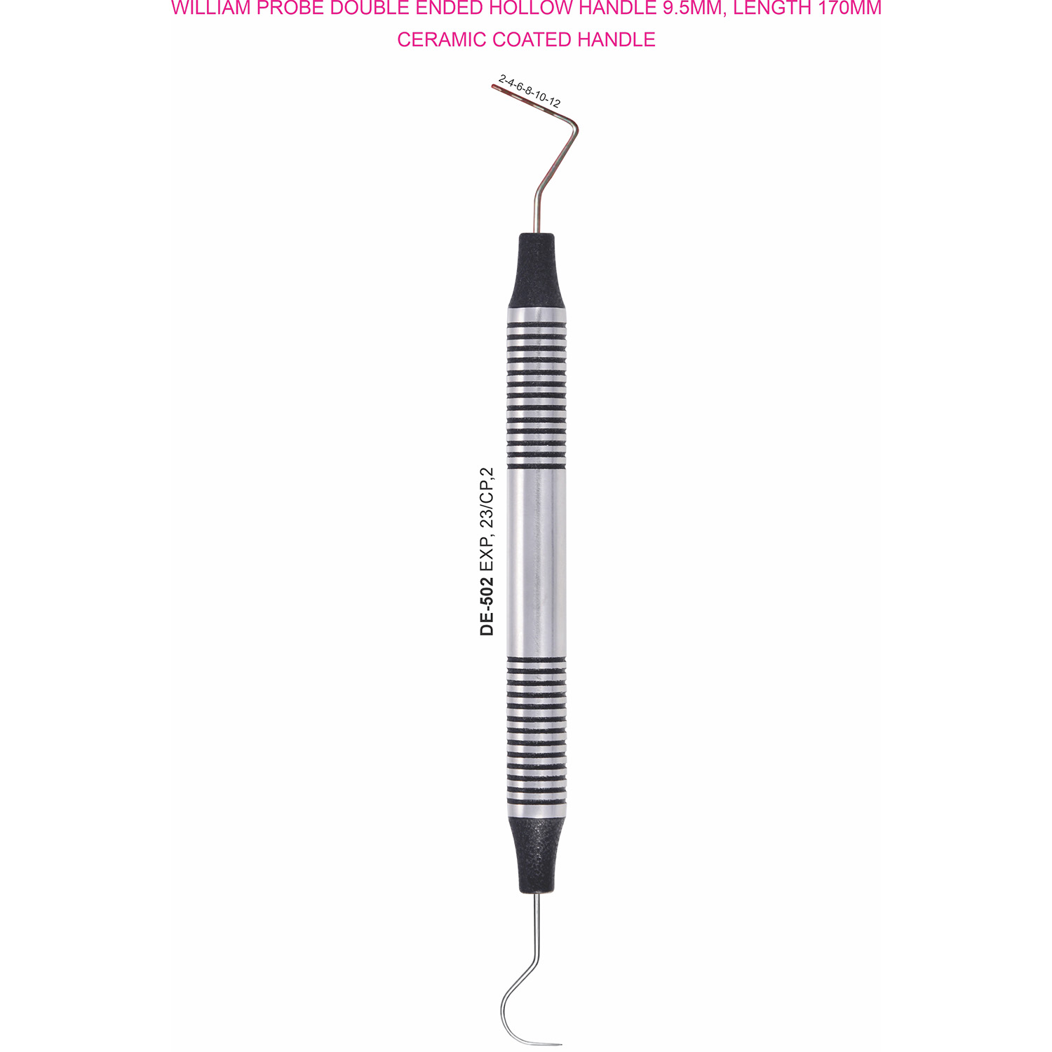 Sonde dubbelzijdig 23/CP-2, gekleurd hol handvat 9,5 mm, 170 mm