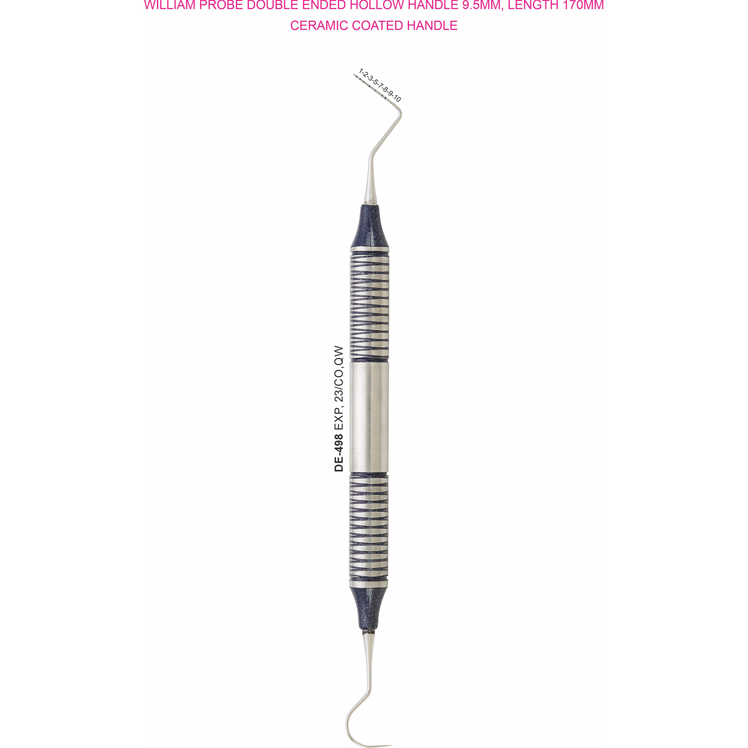 Sonde dubbelzijdig 23/CP-QW, gekleurd hol handvat 9,5 mm, 170 mm