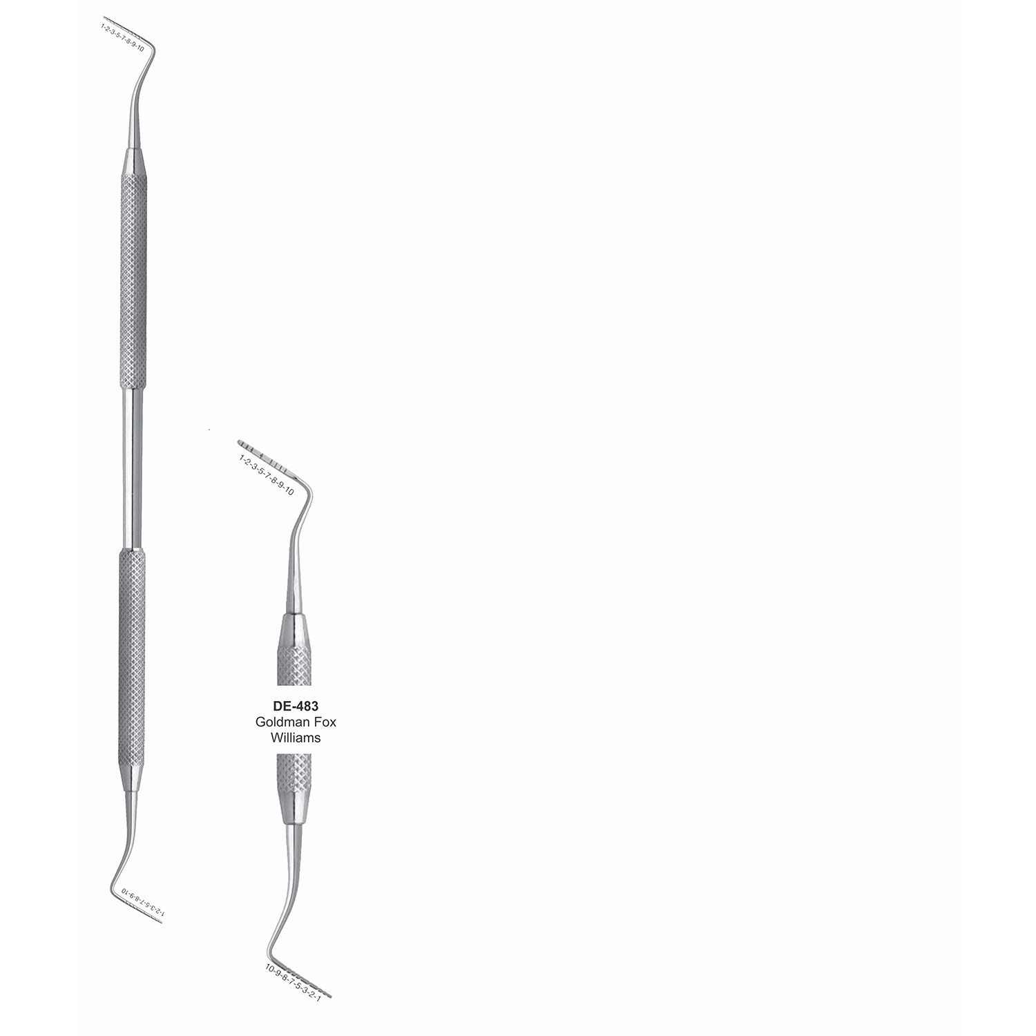 Spitse sonde dubbelzijdig Goldman-Fox/Williams, 6 mm, 170 mm