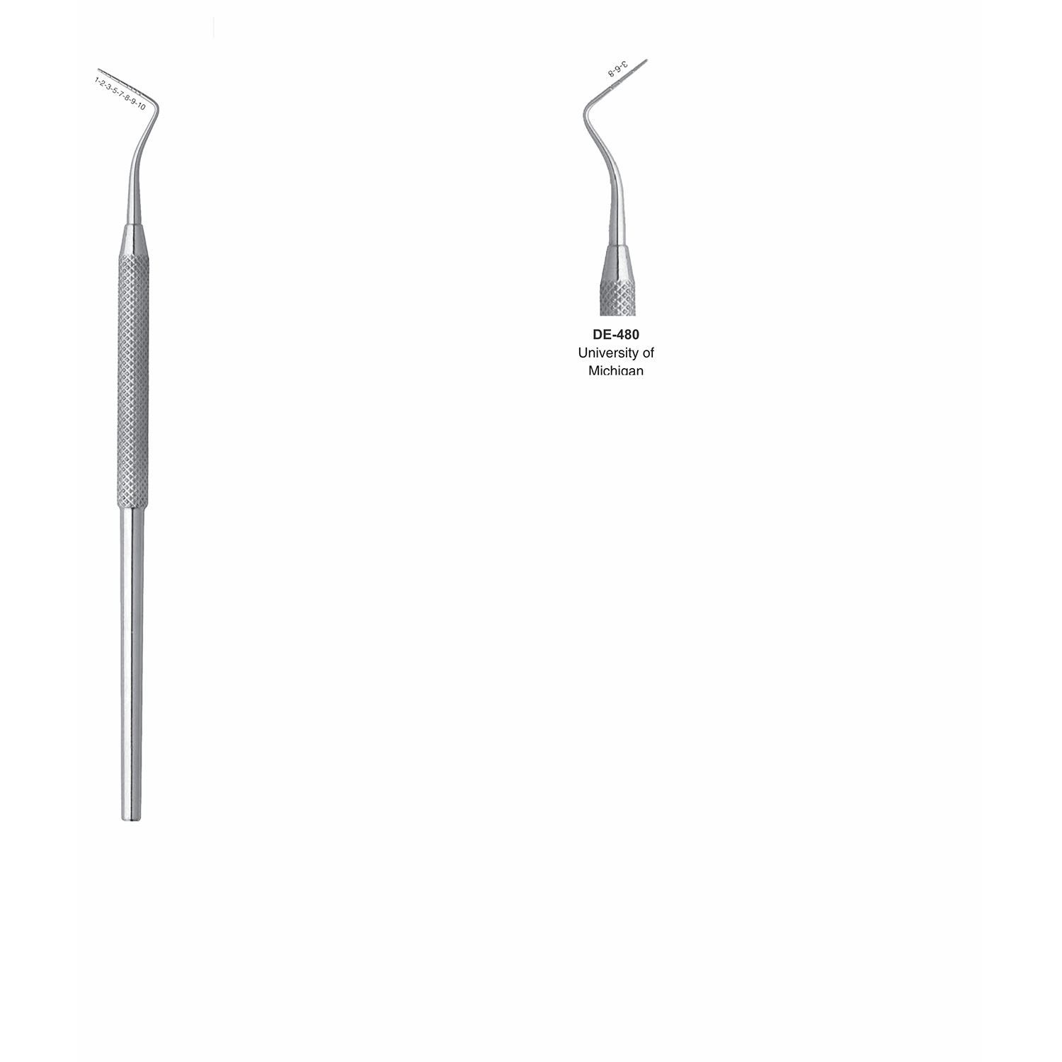 Spitse sonde enkelzijdig Michigan, massief handvat 6 mm, 150 mm