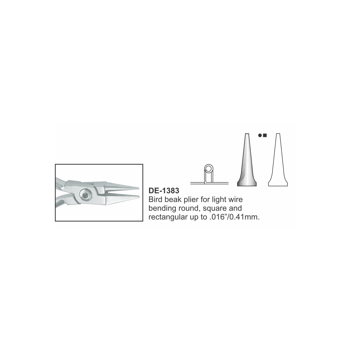 Vogelbektang voor draad tot 0,016 inch/0,41 mm