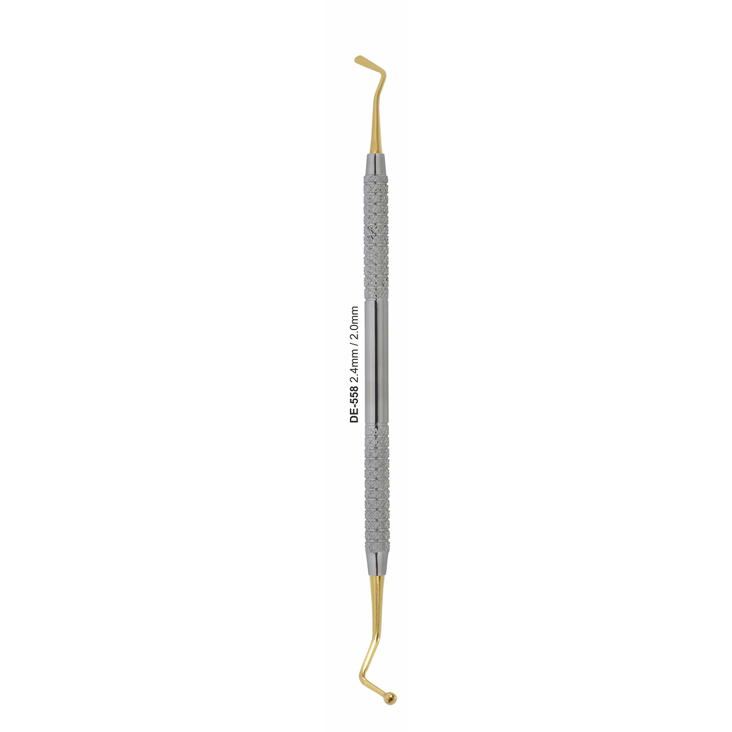 Vulinstrument 2,4/2,0 mm met vergulde werkdelen, 170 mm