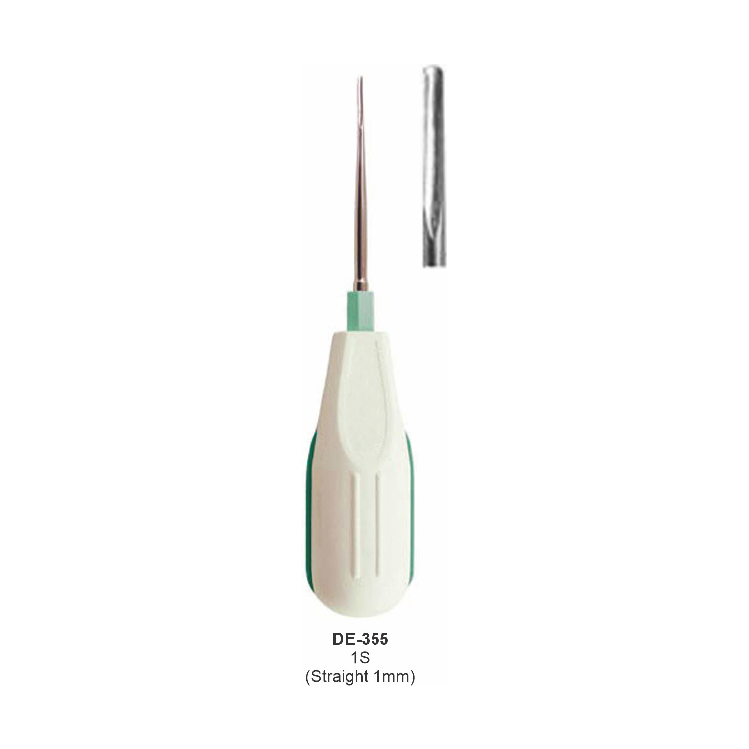 Wortelheffer 1S recht, 1 mm, kunststof handvat