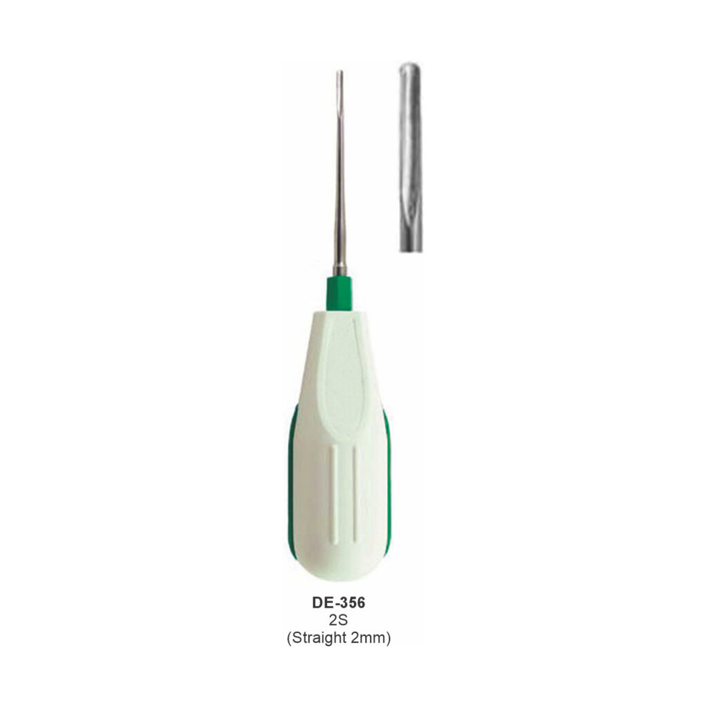 Wortelheffer 2S recht, 2 mm, kunststof handvat