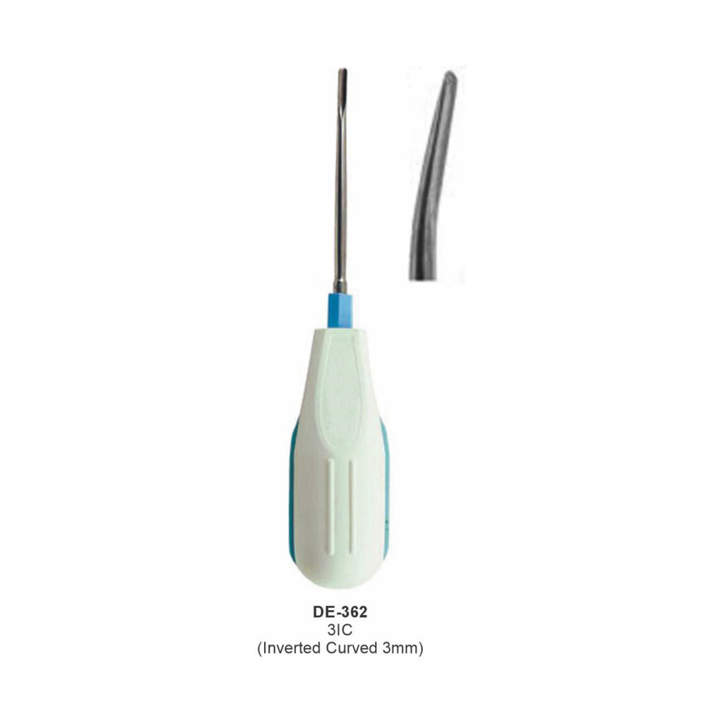 Wortelheffer 3IC omgekeerd gebogen, 3 mm, kunststof handvat
