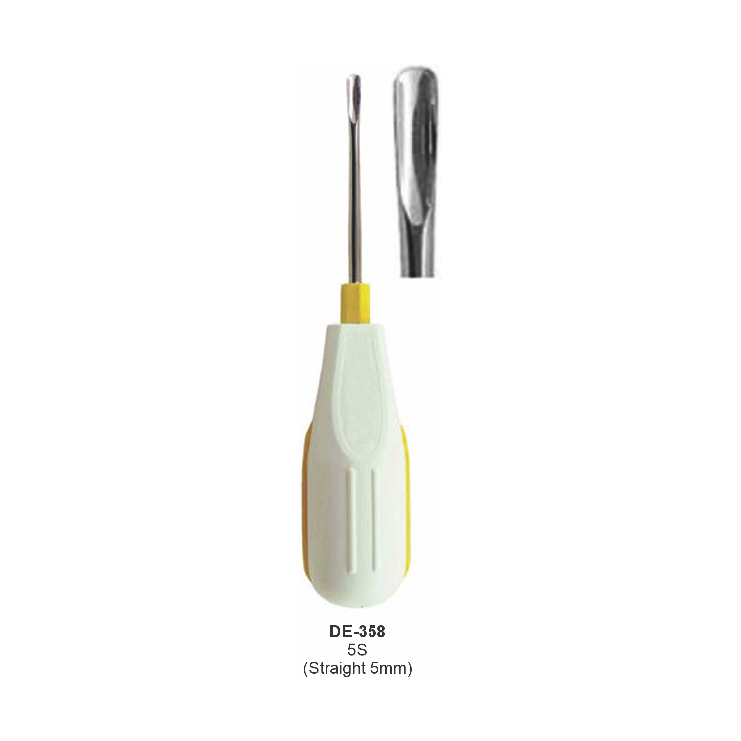 Wortelheffer 5S recht, 5 mm, kunststof handvat