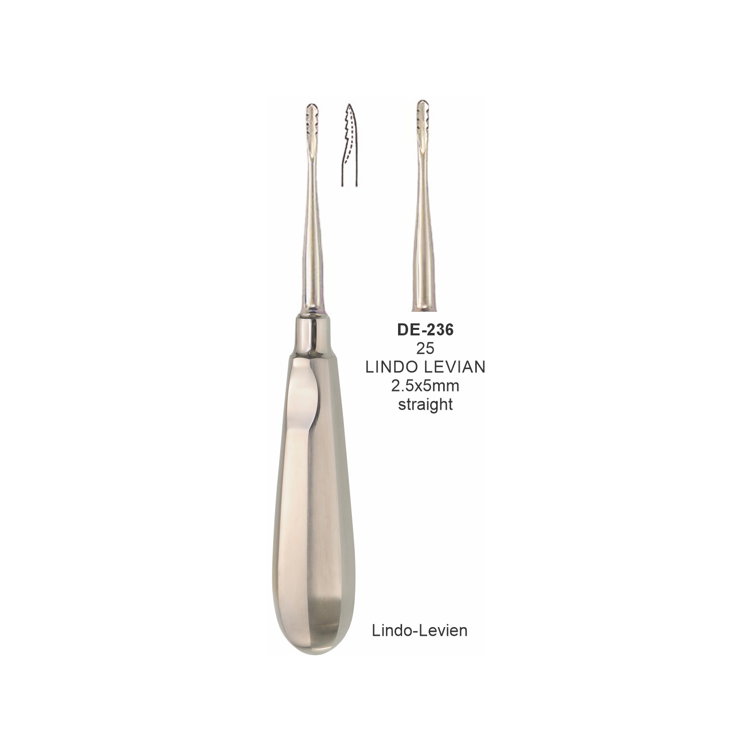 Wortelheffer Lindo Levien 25, 2,5 x 5 mm, recht