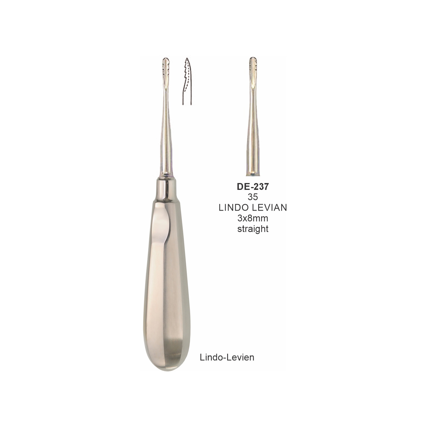 Wortelheffer Lindo Levien 35, 3 x 8 mm, recht